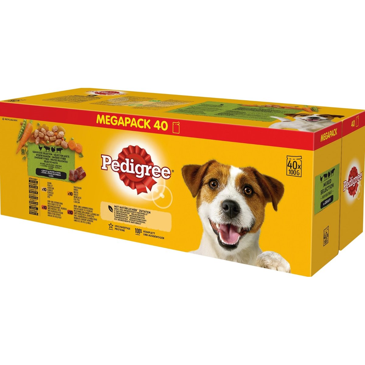 Pedigree Vital Protection kapsičky pro dospělé psy – masový výběr se zeleninou ve šťávě (40×100 g)
