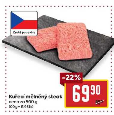 Kuřecí mělněný steak cena za 500 g 