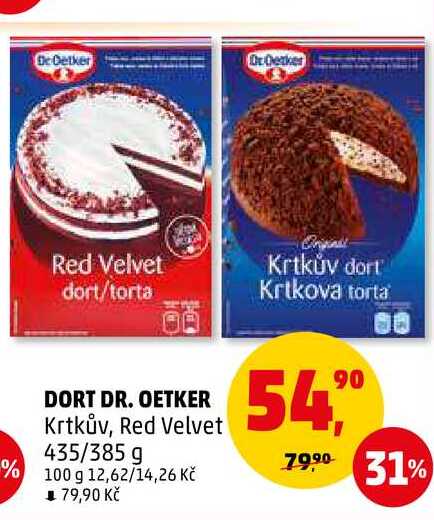 DORT DR. OETKER Krtkův, Red Velvet, 435/385 g
