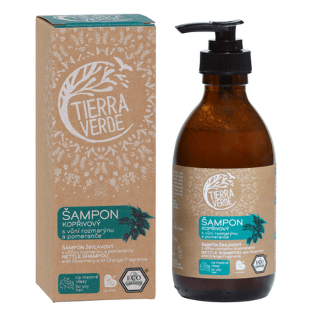 Tierra Verde Šampon kopřivový s vůní rozmarýnu a pomeranče