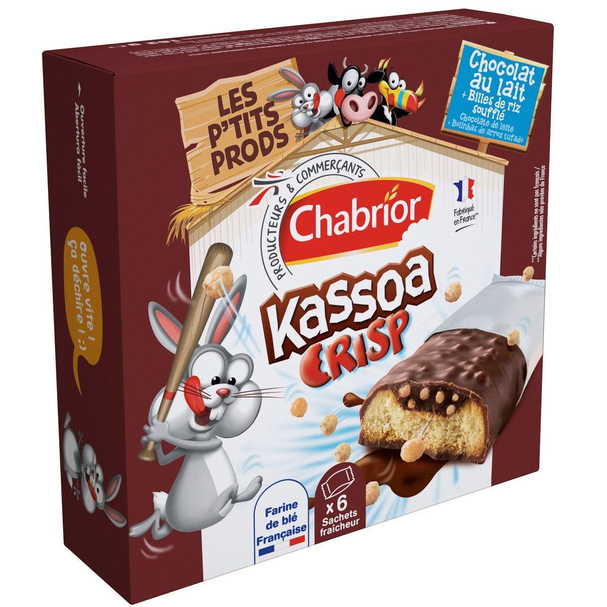 Chabrior Kassoa Crisp tyčinka v mléčné čokoládě