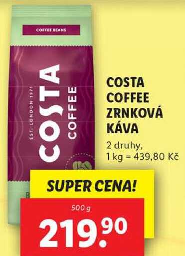 COSTA COFFEE ZRNKOVÁ KÁVA, 500 g