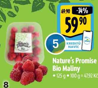 Nature's Promise Bio Maliny, 125 g 