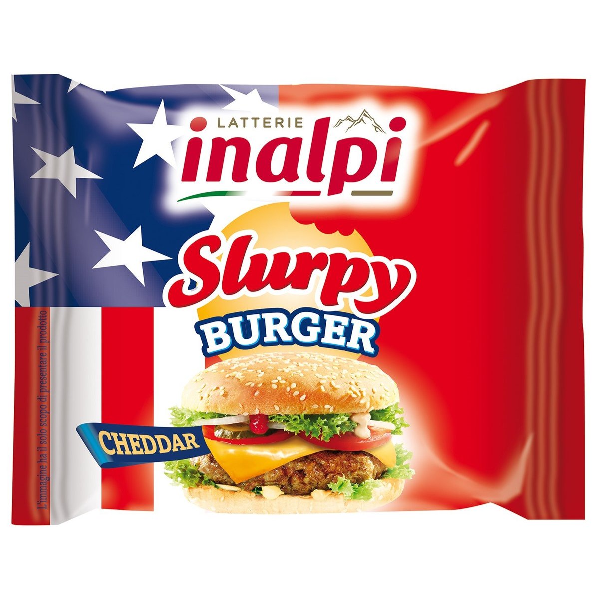 Inalpi Tavený sýr Slurpy burger s čedarem, plátky