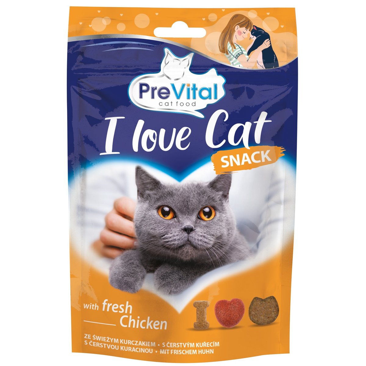 PreVital I Love Cat pamlsky s kuřecím pro kočky