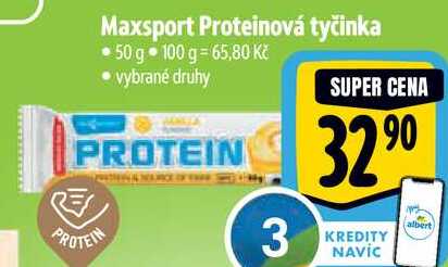 Maxsport Proteinová tyčinka, 50 g v akci