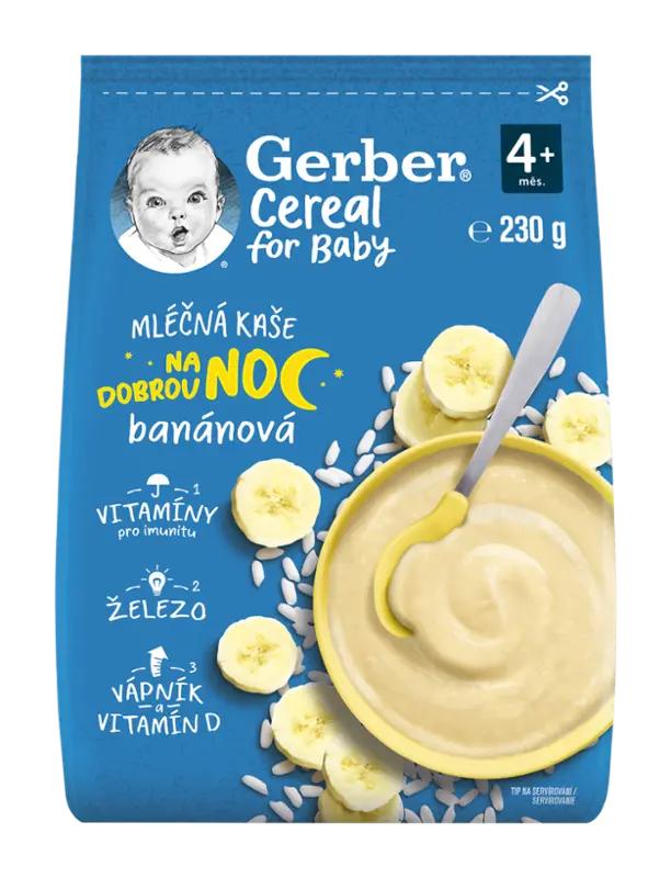 Gerber Cereal mléčná kaše banánová Dobrou noc, 230 g