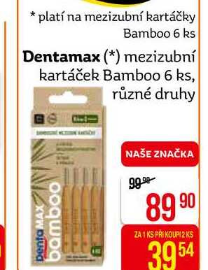Dentamax mezizubní kartáček Bamboo 6 ks