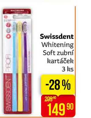 Swissdent Whitening Soft zubní kartáček 3 ks