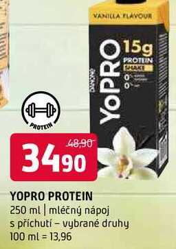 Yopro protein mléčný nápoj s příchutí vybrané druhy 250ml v akci