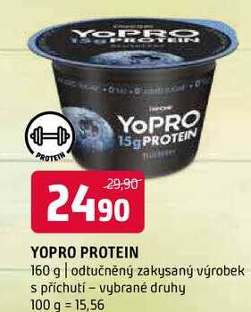 Yopro protein odtučněný zakysaný výrobek s příchutí vybrané druhy 160g