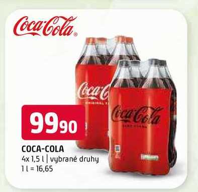 Coca-Cola 4 x 1,5l, vybrané druhy 