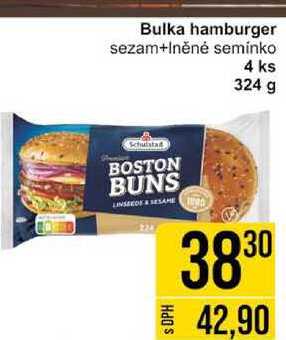 Bulka hamburger sezam+lněné semínko 4 ks 324 g 