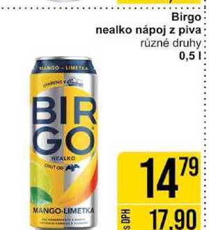 Birgo nealko nápoj z piva různé druhy 0,5