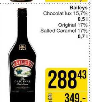 Baileys Chocolat lux 15,7% 0,5l Original 17% Salted Caramel 17% 0,7l