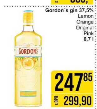 Gordon's gin 37,5% Lemon Orange Original Pink 0,7l