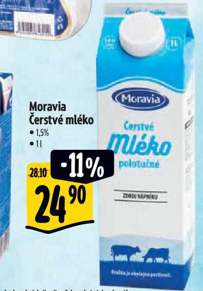 Moravia Čerstvé mléko 1,5%1 l
