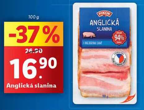 Anglická slanina, 100 g