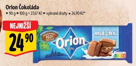 Orion Čokoláda, 90 g 