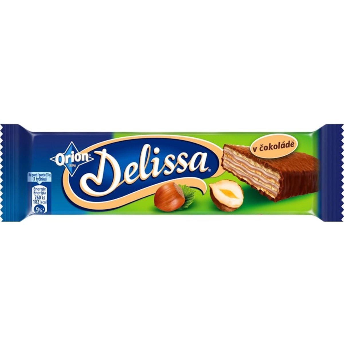 Orion Delissa oplatka s lískooříškovou náplní máčená v mléčné čokoládě