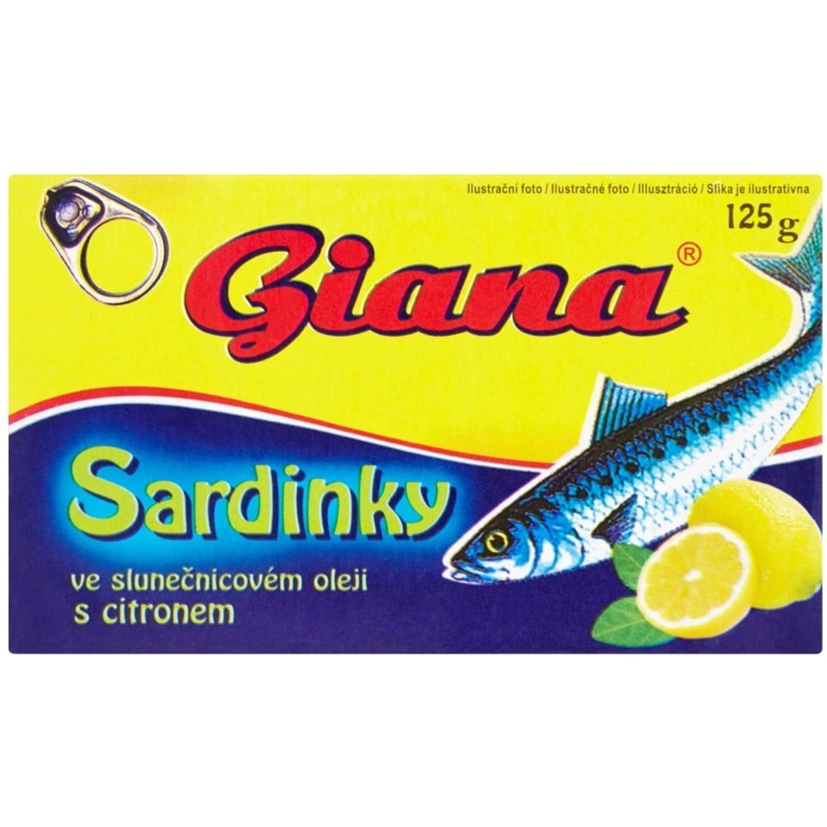 Giana Sardinky RP ve 100 % slunečnicovém oleji s citrónem Premium