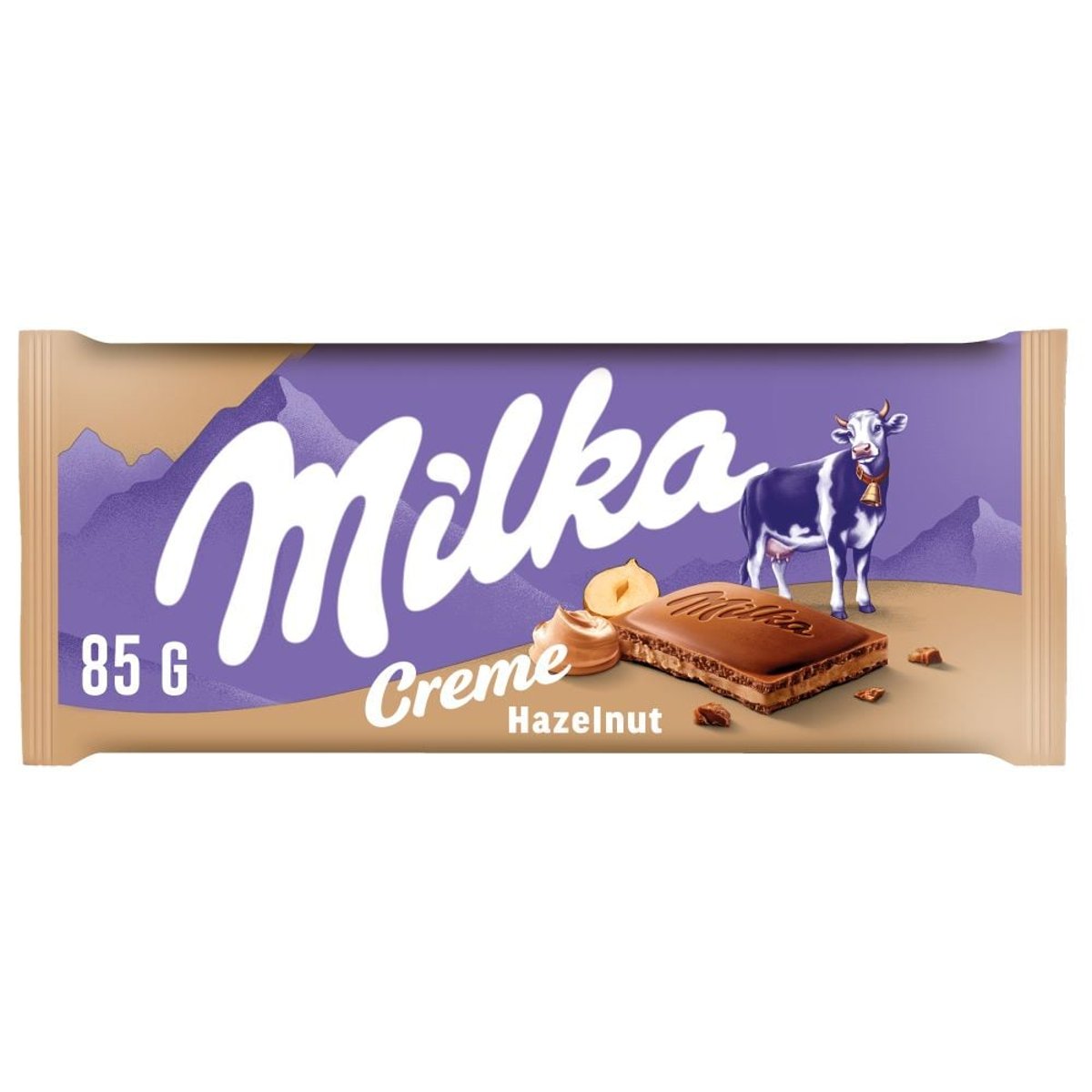 Milka Hazelnut creme mléčná čokoláda s lískooříškovou náplní