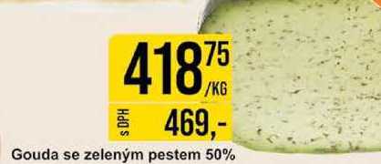 Gouda se zeleným pestem 50% 1kg