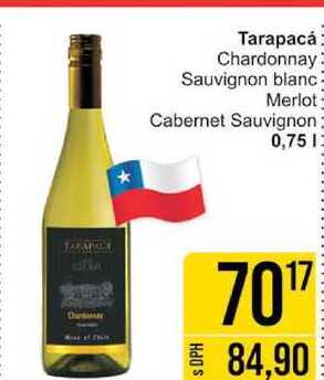 Tarapacá Chardonnay Sauvignon blanc Merlot Cabernet Sauvignon: 0,75l