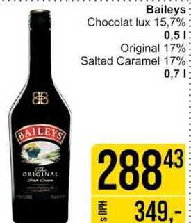 Baileys: Chocolat lux 15,7% 0,5l Original 17% Salted Caramel 17% 0,7l