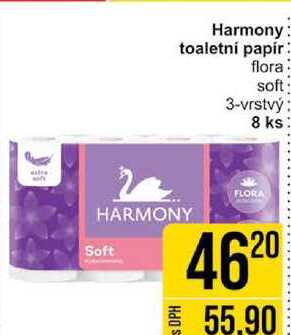 Harmony toaletní papír flora soft 3-vrstvý 8 ks