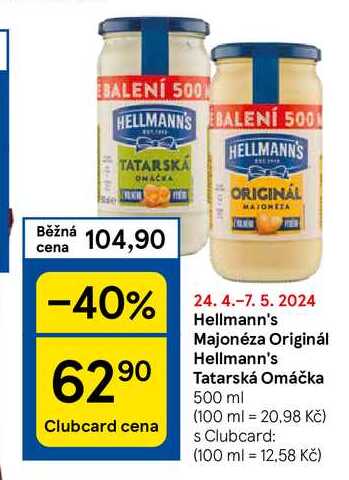 Hellmann's Tatarská Omáčka, 500 ml 