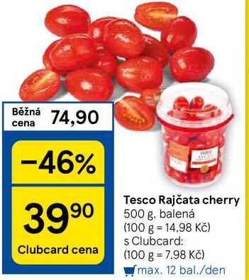 Tesco Rajčata cherry 500 g, balená 