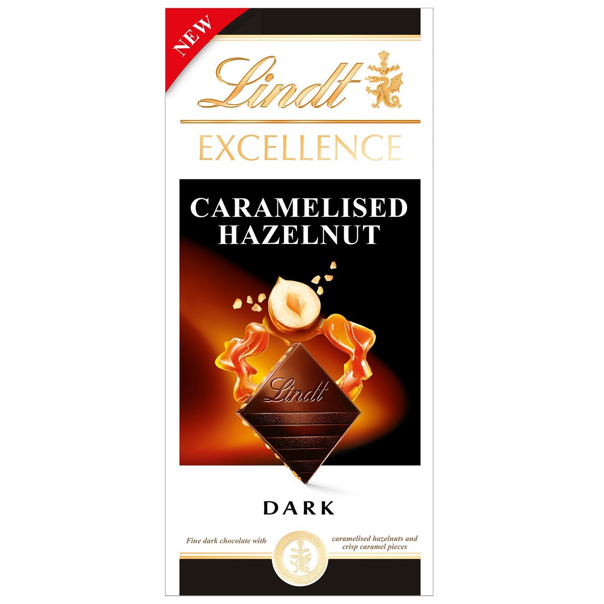 Lindt EXCELLENCE hořká čokoláda s karamelizovanými lískovými ořechy a křupavými kousky karamelu