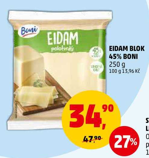 EIDAM BLOK 45% BONI, 250 g