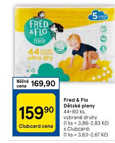 Fred & Flo Dětské pleny, 44-60 ks. vybrané druhy 