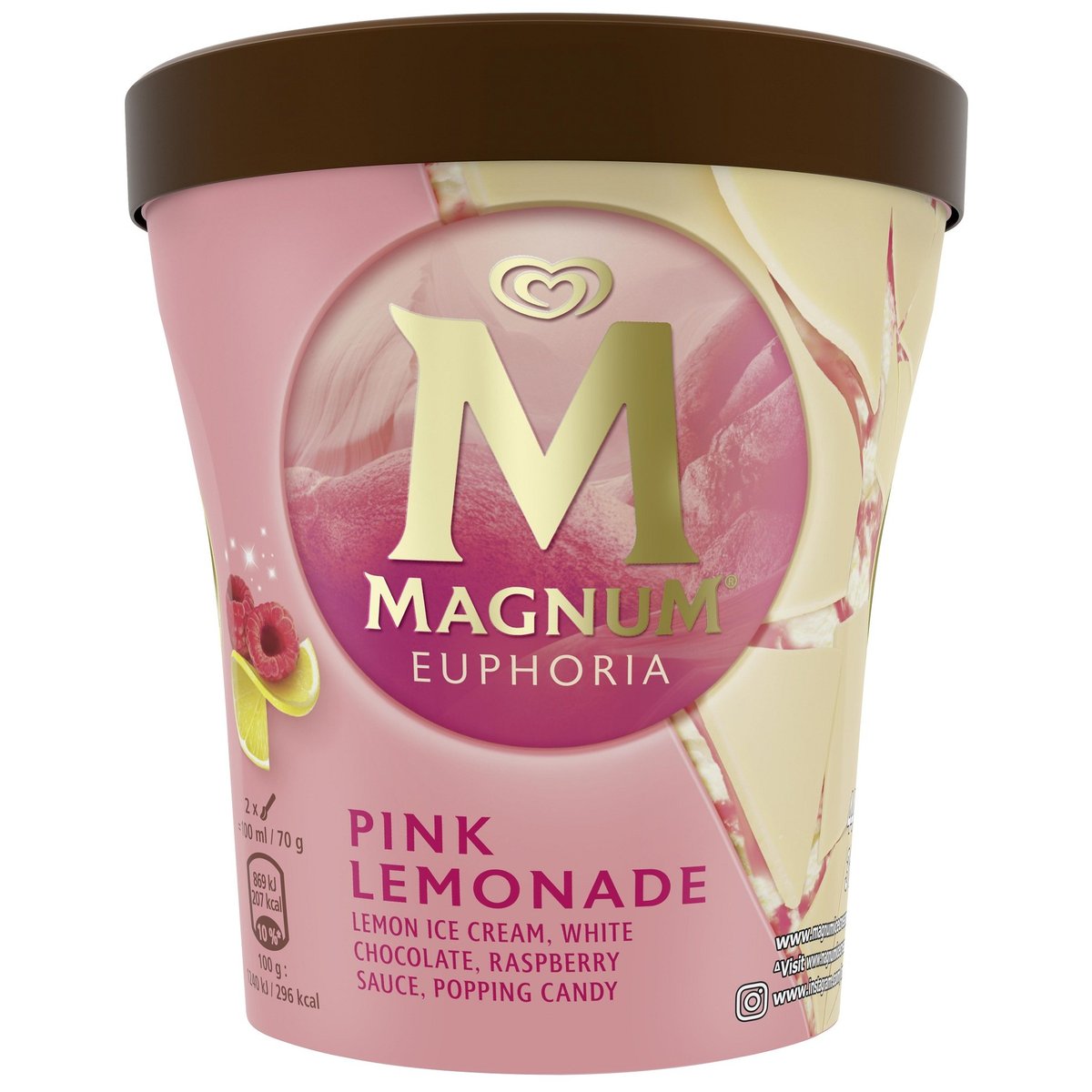 Magnum Euphoria pink lemonade zmrzlina v kelímku