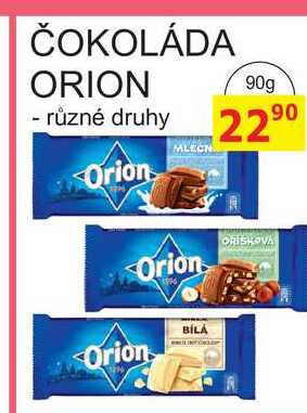 Orion čokoláda 90g, vybrané druhy