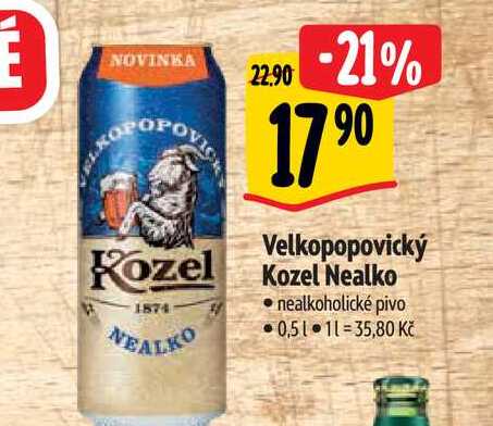  Velkopopovický Kozel Kozel Nealko 0,5 l