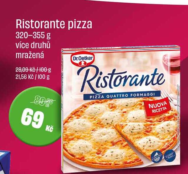 Dr. Oetker Pizza Ristorante, vybrané druhy 320-355g