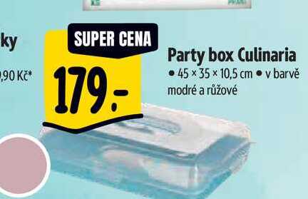  Party box Culinaria 45 x 35 x 10,5 cm v barvě modré a růžové 