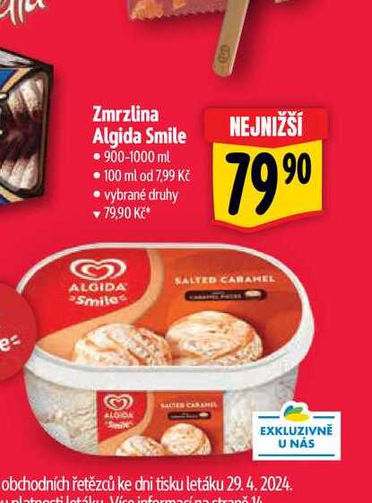 Zmrzlina Algida Smile • 900-1000 ml 