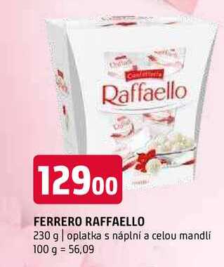 Ferrero Raffaello Oplatka s náplní a celou mandlí, zdobená strouhaným kokosem 230g