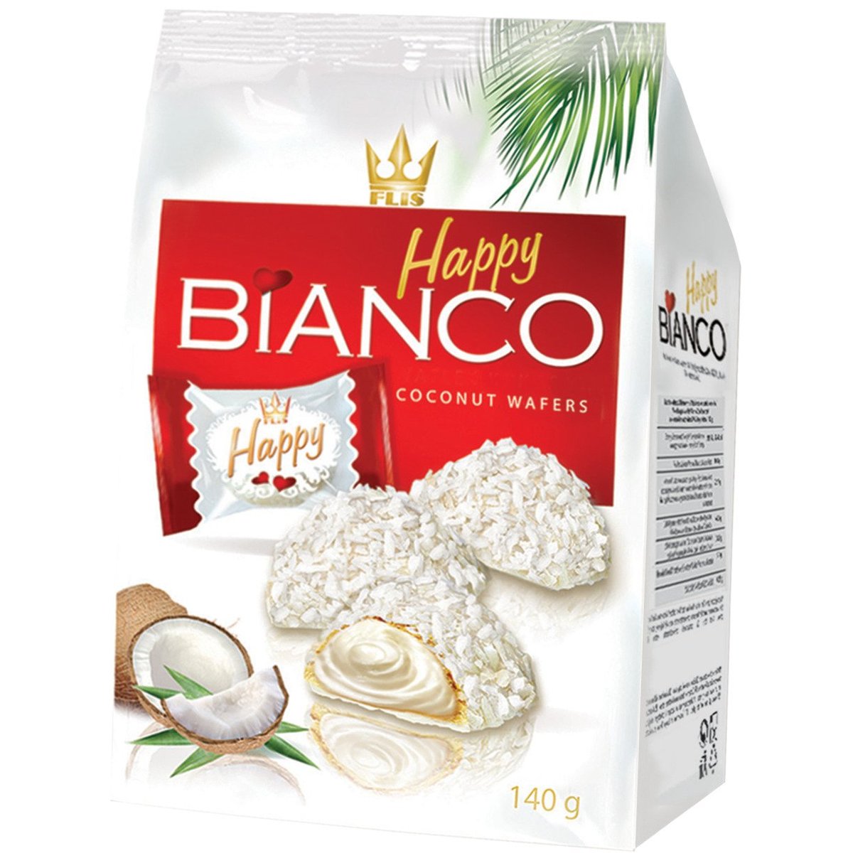 Happy Bianco Oplatky s bílou polevou a kokosem