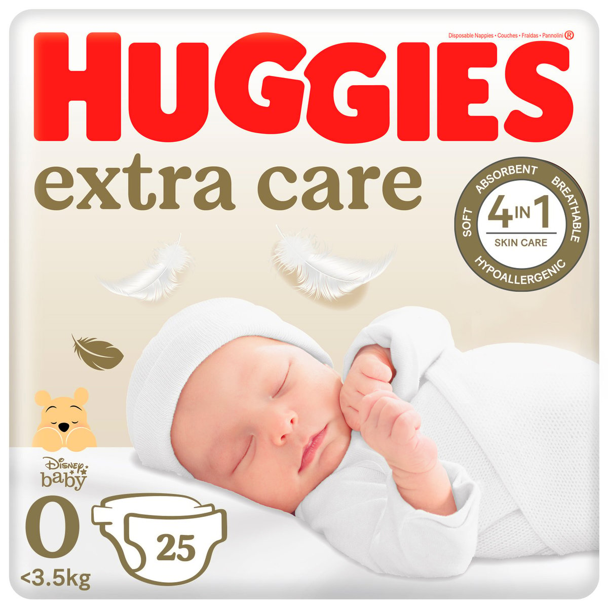 Huggies Extra Care jednorázové plenky 0 (do 3 kg)