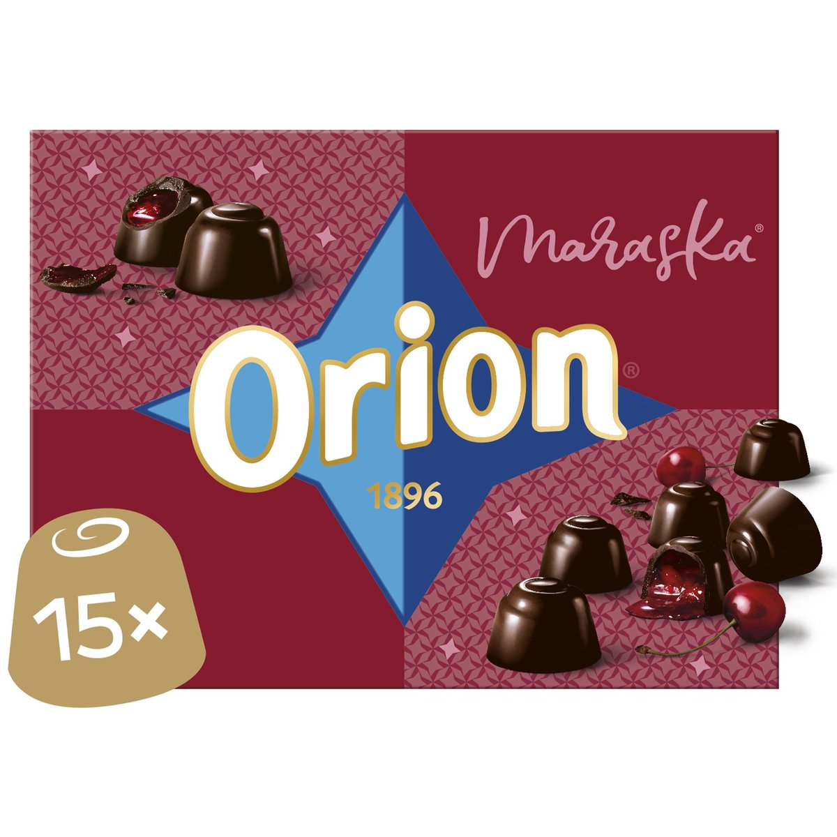 Orion Maraska pralinky z hořké čokolády s višňovou náplní