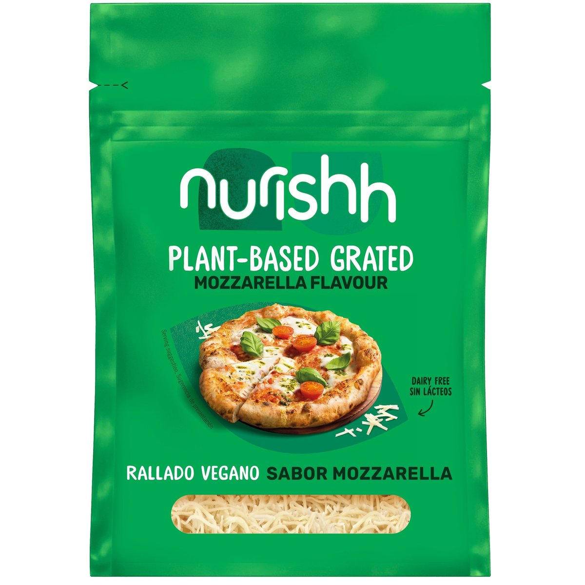 Nurishh Rostlinný produkt strouhaný s mozzarella aroma