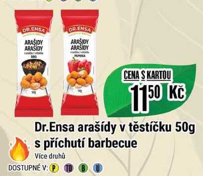 Dr.Ensa arašídy v těstíčku 50g s příchutí barbecue 