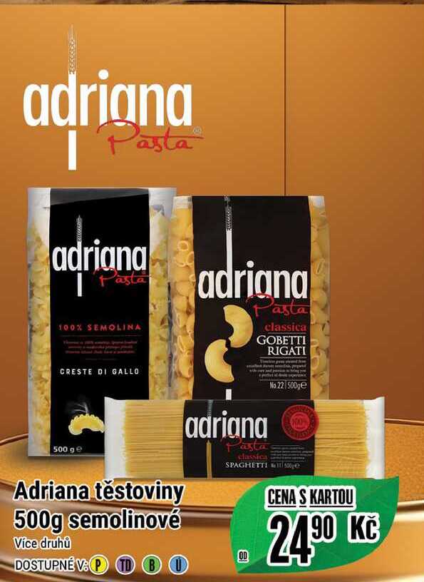 Adriana těstoviny 500g semolinové 