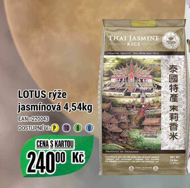 LOTUS rýže jasmínová 4,54kg 