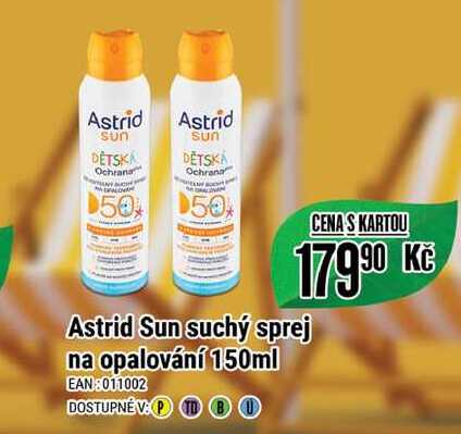 Astrid Sun suchý sprej na opalování 150ml  